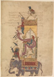 The Elephant Clock from a Book of the Knowledge of Ingenious Mechanical Devices by al-Jazari, 1315